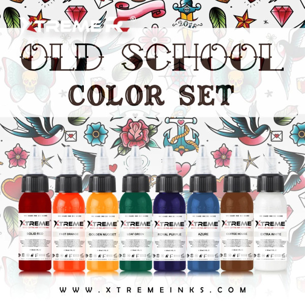 XTreme Ink - OLD SCHOOL COLOR SET 30ml 8 Ks