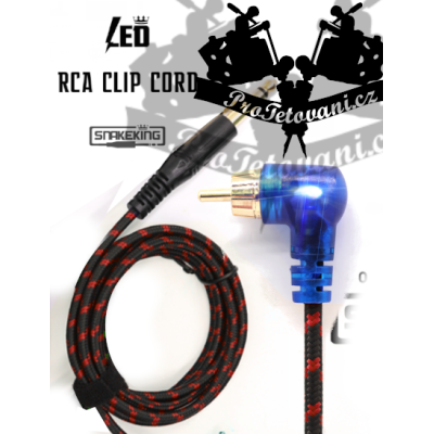 Zahnutý LED Rca Cord pro tetovací strojky RED